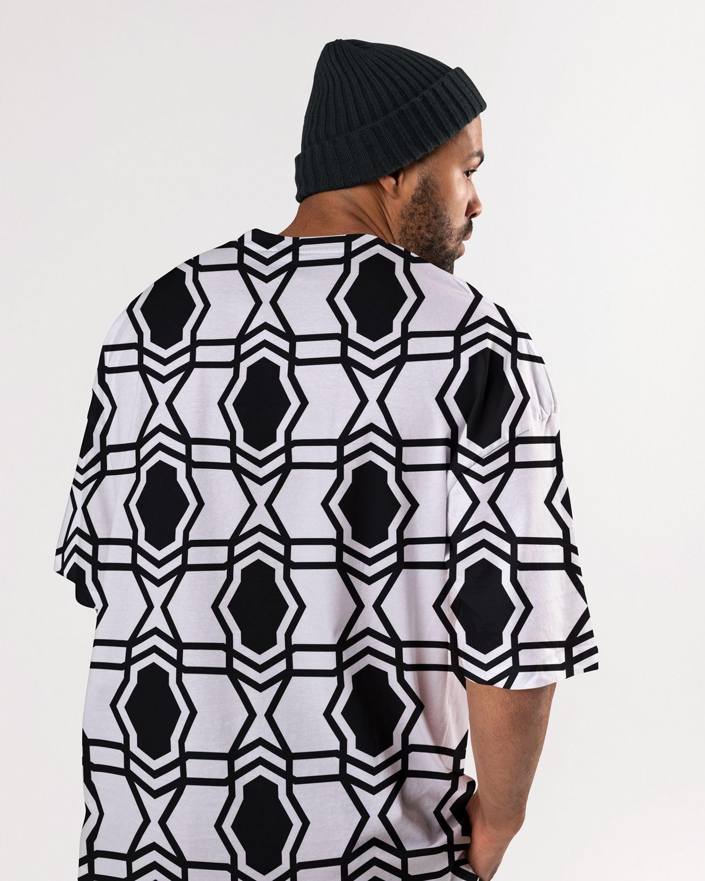 KOVASKO Mens All Over Printed Oversized T-shirt