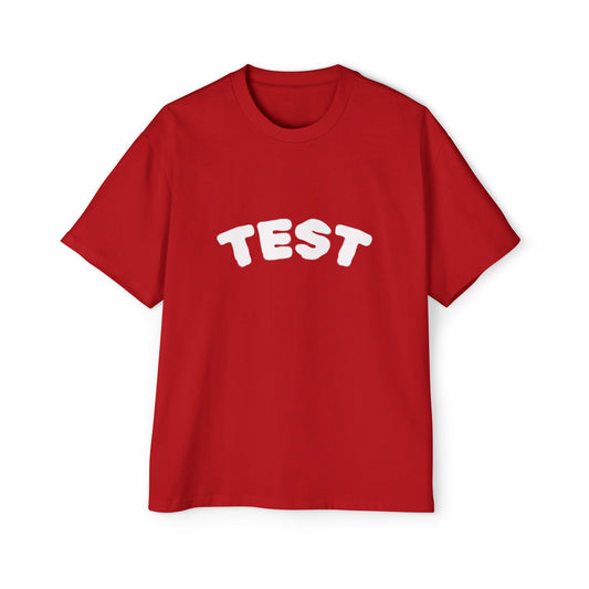 TEST US Men's Oversized White Tee — Classic Heavyweight Boxy T-Shirt
