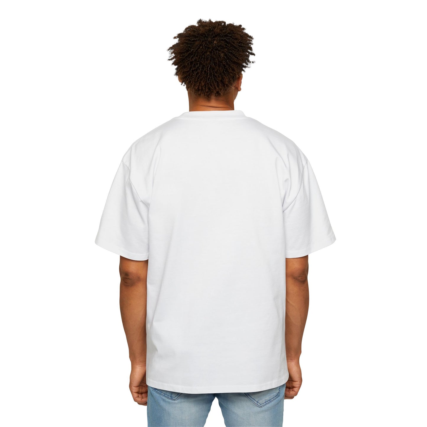 TEST US Men's Oversized White Tee — Classic Heavyweight Boxy T-Shirt