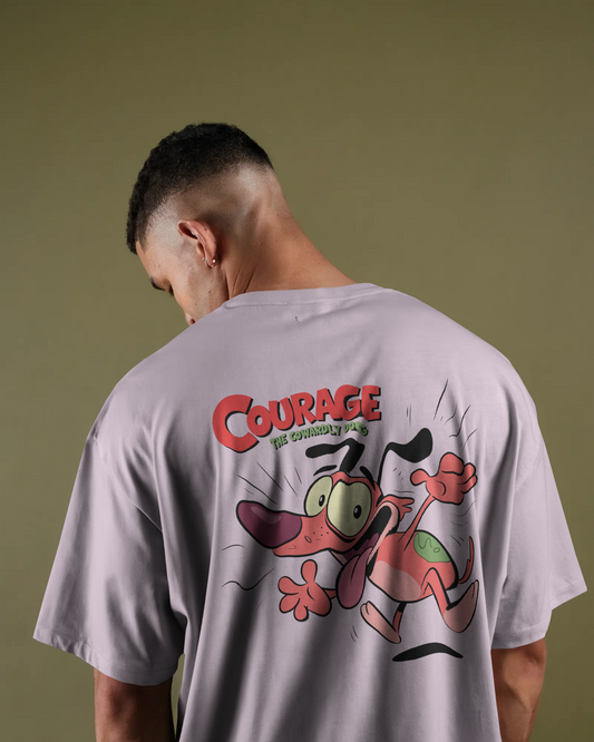 Blexee Mens Courage The Cowardly Dog Oversized T-Shirt