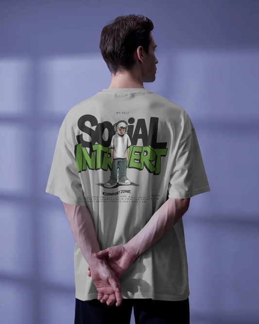 KOVASKO Men’s Social Introvert Oversized T-shirt