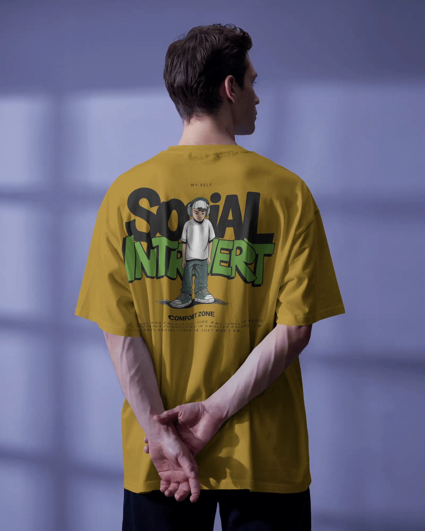 KOVASKO Men’s Social Introvert Oversized T-shirt