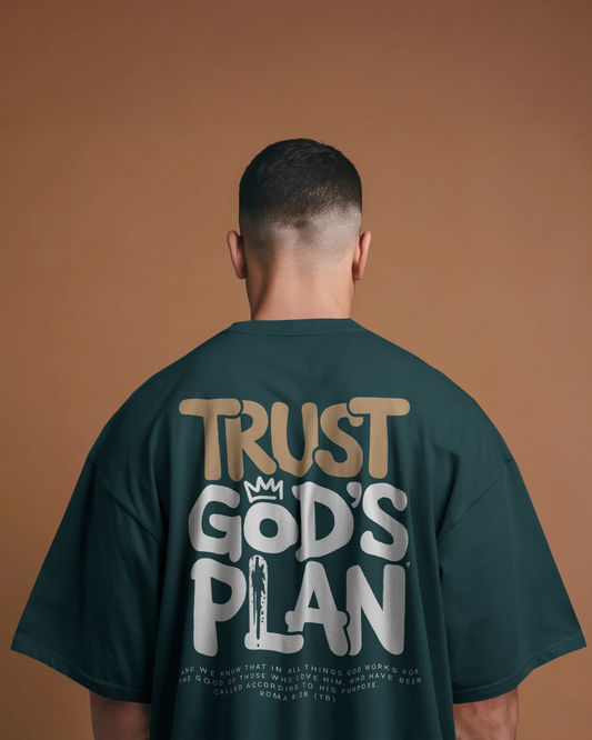 Blexee Mens Trust Gods Plan Oversized T-Shirt