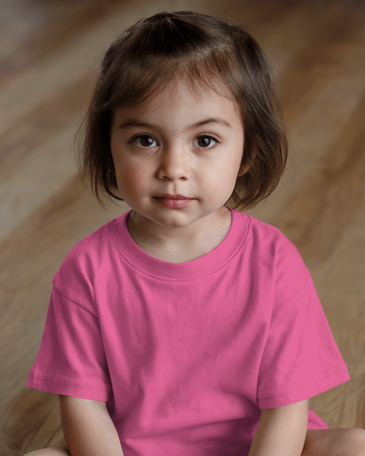 KOVASKO Girls Classic Plain Crew T-Shirt